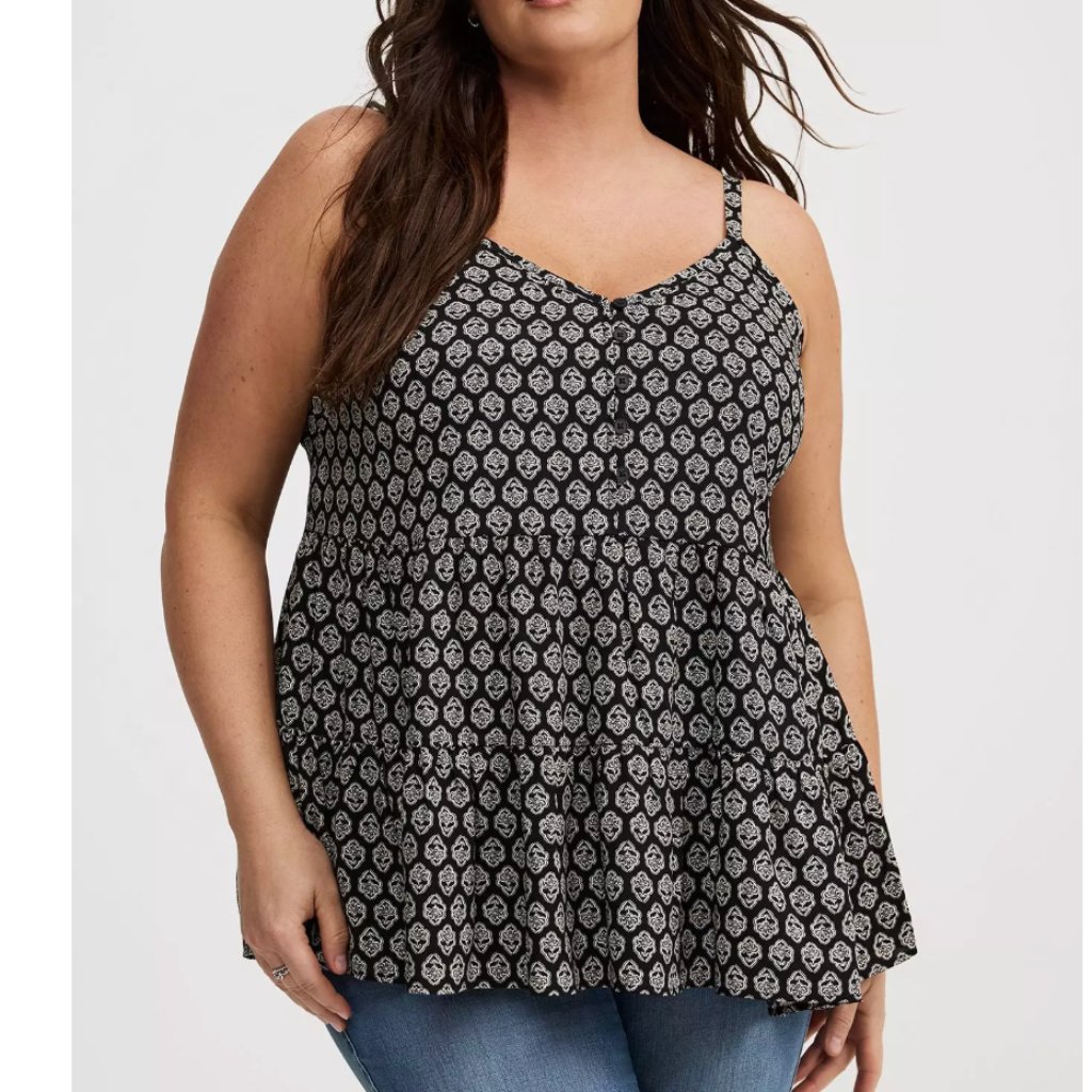 Torrid Challis Drop Waist Tiered Cami